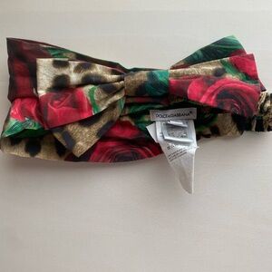 Dolce & Gabbana red rose and leopard kids headband